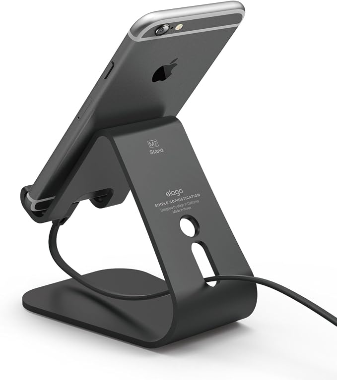 elago M2 Stand for All iPhones and Galaxy Smartphones (Angled Support for FaceTime) (Black)
