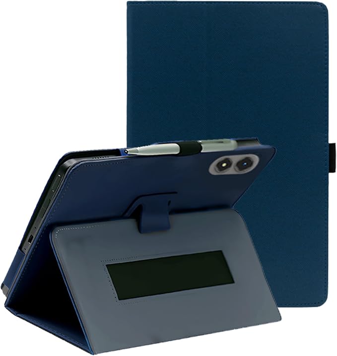 Case for TABWEE T50 11 Inch Tablet (Black) | PU Leather Folding Cover with Pen Holder and Wrist Strap Business Travel Portable