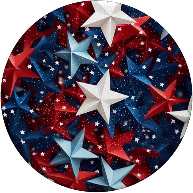 Blue Red White Stars Patriotic Pride American 4th Of July PopSockets Adhesive PopGrip