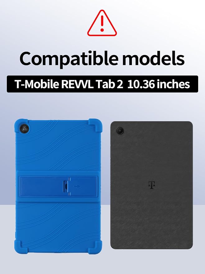 Case for T-Mobile REVVL Tab 2 10.1 Inch Tablet 2025 - Kid-Friendly Soft Silicone Cover with Adjustable Stand Compatible with T-Mobile REVVL Tab 2 5G 10.1 (Black)