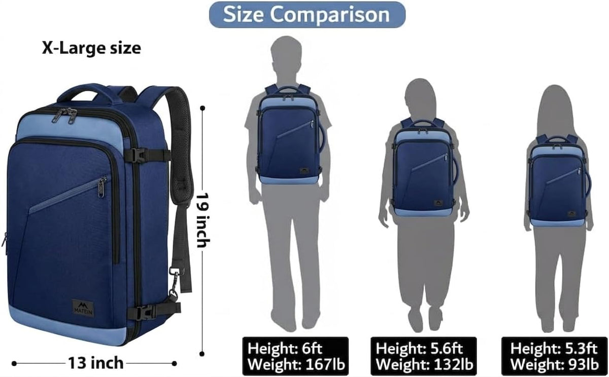 MATEIN Expandable Travel Backpack, Large Capacity Carry on Backpack for Men