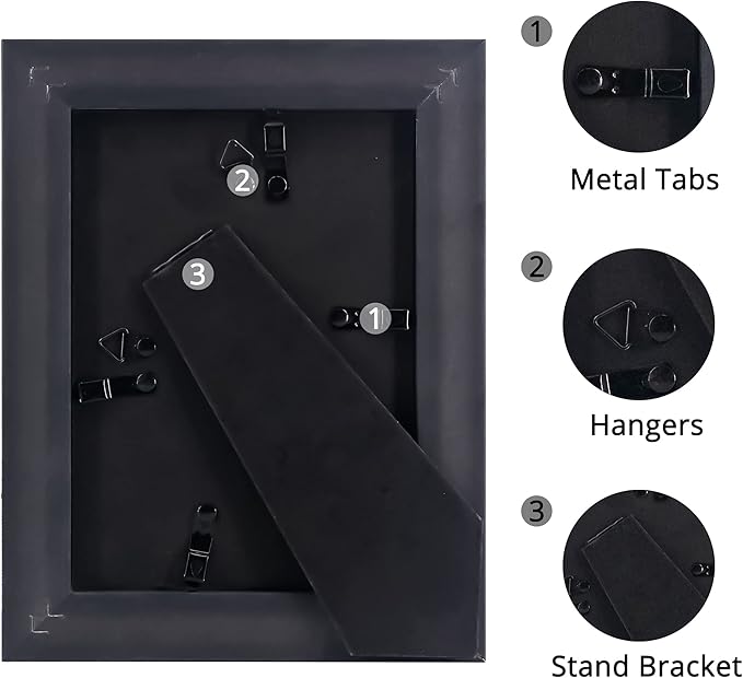 GraduationMall 5x7 Picture Frames, Real Glass, Display Photos for Wall or Tabletop, Mahogany with Gold Beads, 2-Pack