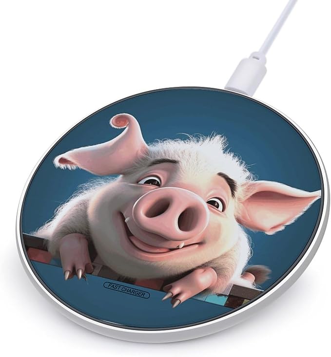 Smiling Wireless Charger Fast Charging Pad | Anti-Slip Qi Certified Wireless Charging Pad for All Phones with Wireless Charging Function for Home Office Travel