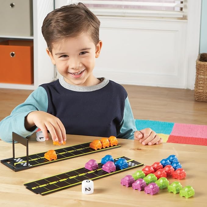 Learning Resources Mini Motor Math Activity Set - Math Manipulatives for Preschoolers, Preschool Board Games, Learning & Education Toys, Addition and Subtraction Games, Counting & Color Sorting Toys
