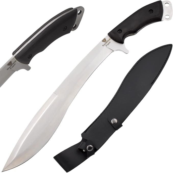 Snake Eye Machete with Heavy Duty Construction-Ergonomic Non-Slip Handle and Belt Sheath for Gardening, Land-Management, Bushcraft, Hunting and Outdoor