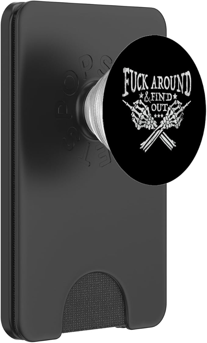Fuck Around And Find Out Skeleton Hand Middle Finger Funny PopSockets PopGrip for MagSafe