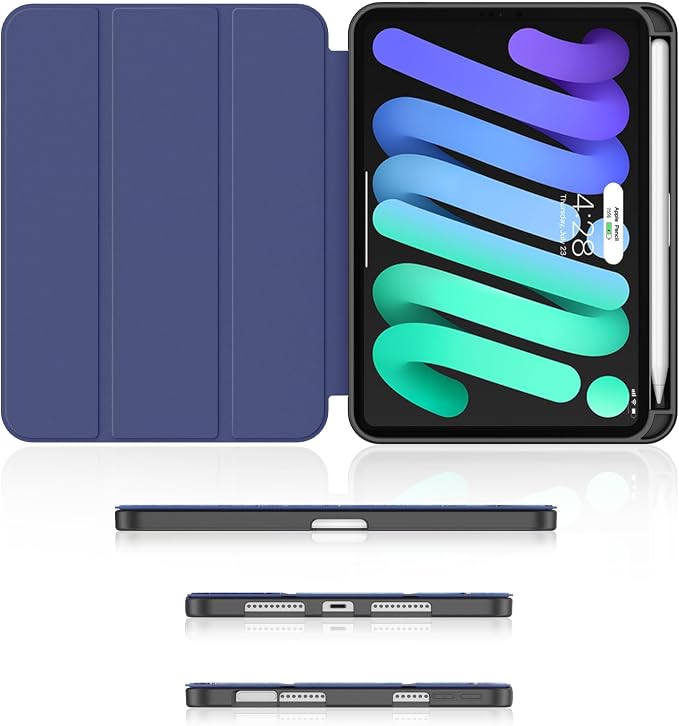 Soke Case for iPad mini (A17 Pro) 7th/ 6th Generation (Book Wine) | Built-in Apple Pencil Slot fit iPad Mini 2024 and 2021 8.3 inch Auto Sleep/Wake