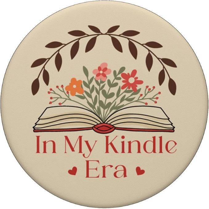in My Kindle Era Botanical Flowers Book Lover PopSockets Adhesive PopGrip