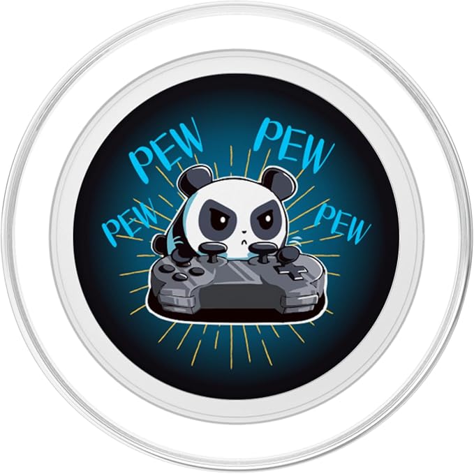 Funny Gamer Pew Pew Panda PopSockets PopGrip: Swappable Grip for Phones &amp Tablets PopSockets Adhesive PopGrip