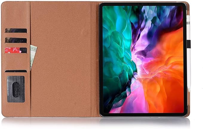 iPad Pro 13'' (M5 2025) (M4 2024) Case DMaos Vintage Book Synthetic Leather Stand Folio Smart Cover Auto Sleep/Wake Business Document Card Holder - Black