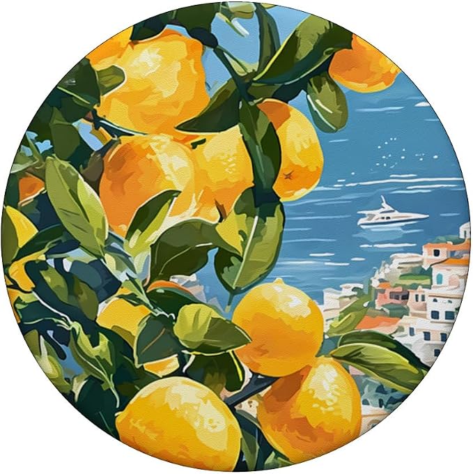 Italian Coast with Amalfi Lemons from The Mediterranean Sea PopSockets PopGrip for MagSafe