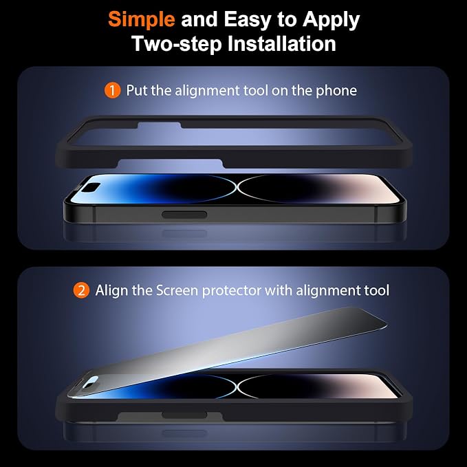 [2 Pack] Matte Privacy Glass Screen Protector Designed for iPhone 11 / iPhone XR Anti-Glare Anti-Fingerprint Install Frame 9H Tempered Glass