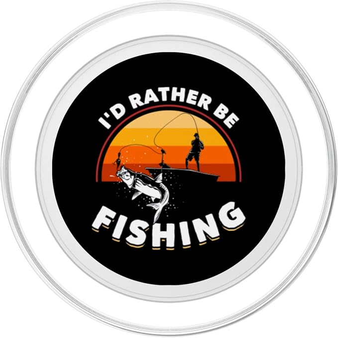Retro Fisherman Funny Fishing PopSockets Adhesive PopGrip