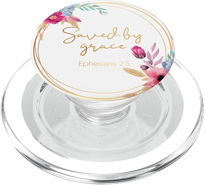 Saved by Grace Ephesians 2:5 Christina Bible Verse Gold PopSockets Adhesive PopGrip