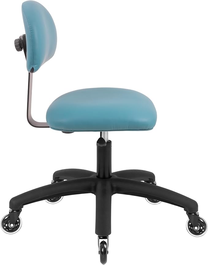 Chair Master FSS Series Square seat (20"-28") seat Height Chair. Vinyl-for Office, Garage, Desk, Shop, Computer, Doctor, Medical, Easy to Clean! NO Footring (Aqua, Medium, Rubber Roller Casters)