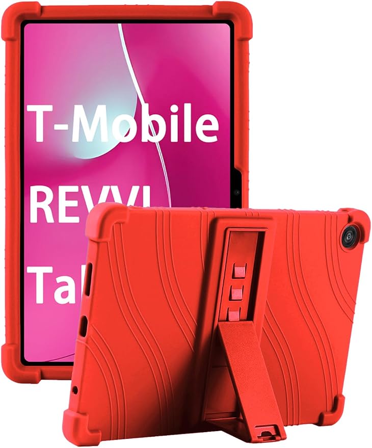 Case for T-Mobile REVVL Tab 2 10.1 Inch Tablet 2025 - Kid-Friendly Soft Silicone Cover with Adjustable Stand Compatible with T-Mobile REVVL Tab 2 5G 10.1 (Black)