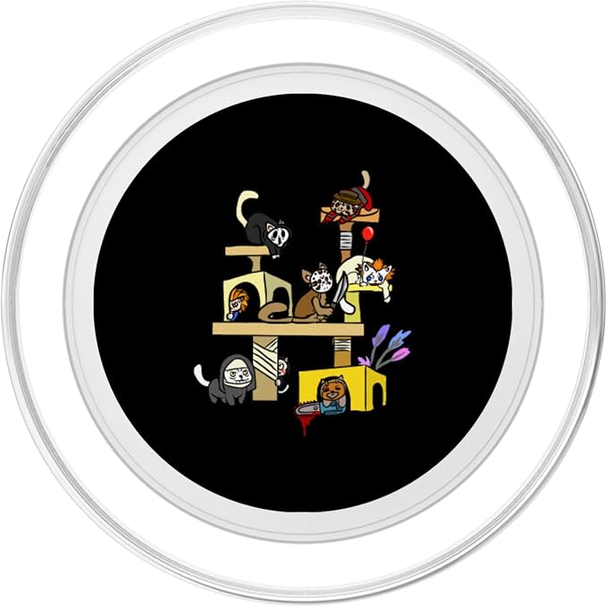 Horror Movies Cat Gifts for Cat Lovers Halloween Costumes PopSockets Standard PopGrip