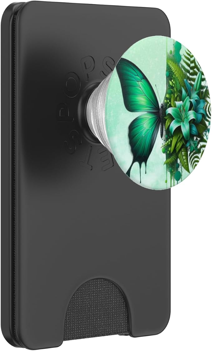 Floral Butterflies Flower Phone Grip Pop Out Green Butterfly PopSockets Adhesive PopGrip
