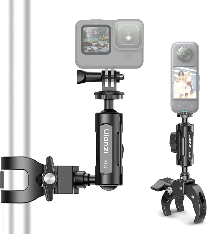 ULANZI R105 Super Clamp Camera Mount with 360° Dual Ballhead Magic Arm, Sturdy Y-Shaped 3-Claw Camera Clamp Mount for GoPro Hero 13/12/11/10/9, Insta360 X5/X4, DJI Osmo Pocket 3/2 Action 5 Pro/4