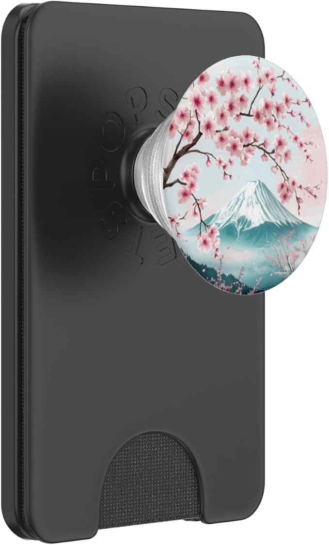 Cherry blossom with Fuji mountain Cherry blossom PopSockets PopWallet for MagSafe