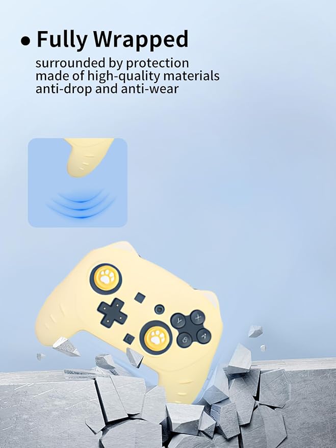 Case for Nintendo Switch 2 Pro ControllerUYRUREL Premium Sillence MaterialShock-Absorbing and Anti Drop Protection Soft Shellwith Stickers and Thumb GripsBlack.
