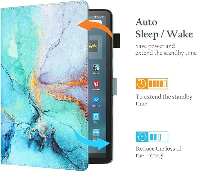 Fancity for Amazon Kindle Fire Max 11 Case 13th Generation 11 2023 Release | Soft PU &amp TPU Leather Protective Stand Cover Case for Fire Max 11 with Smart Auto Wake/Sleep Pencil Holder Beach