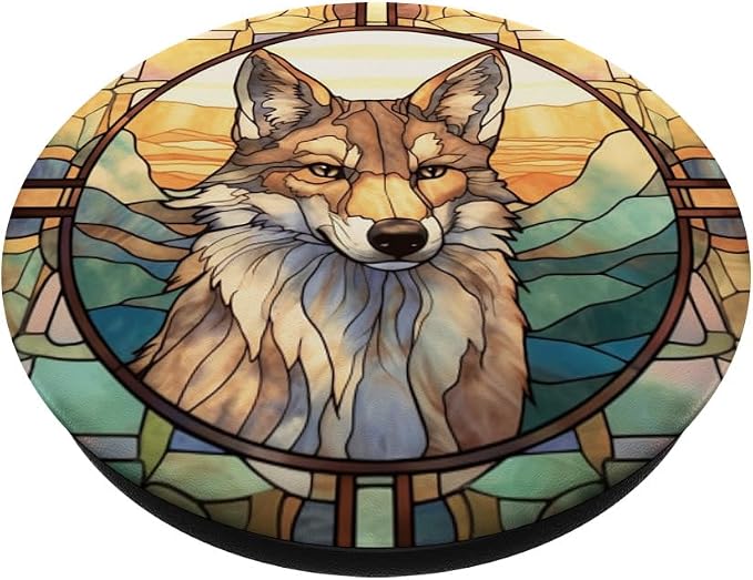 Coyote Stained Glass PopSockets Adhesive PopGrip