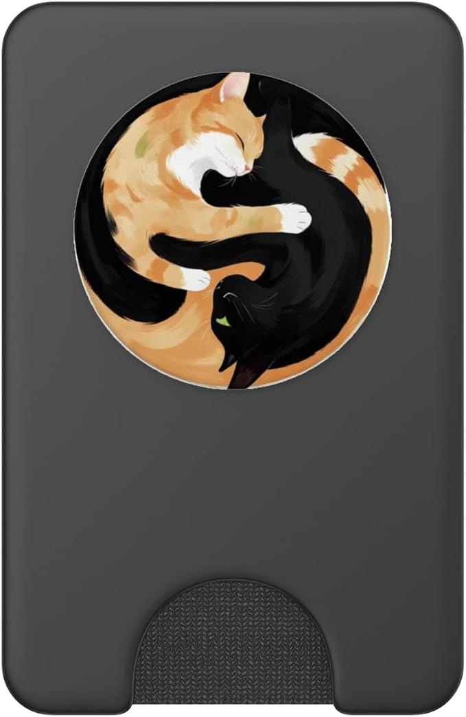 Black and Orange Cats PopSockets PopGrip for MagSafe