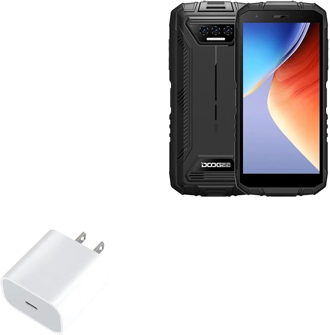 BoxWave Charger Compatible with Doogee S41 Plus - PD GAN miniCube (30W) 30W Tiny PD GAN Type-C Wall Charger - Winter White