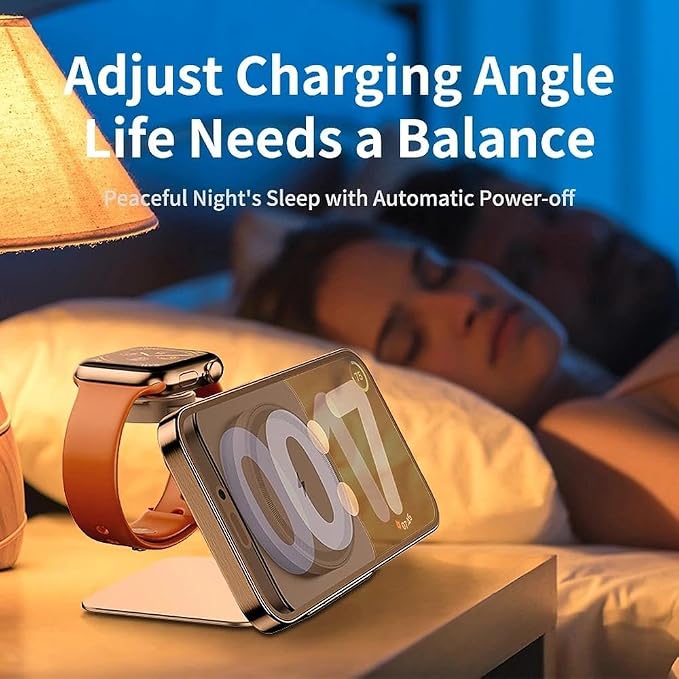 Magnetic Wireless Charger Foldable Stand for Phones Smartwatches &amp Earbuds