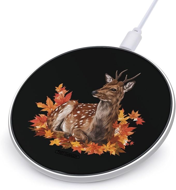 Fawn-Deer Maple Leaf Wireless Charger Portable Charging Pad | LightweightAll Smartphone
