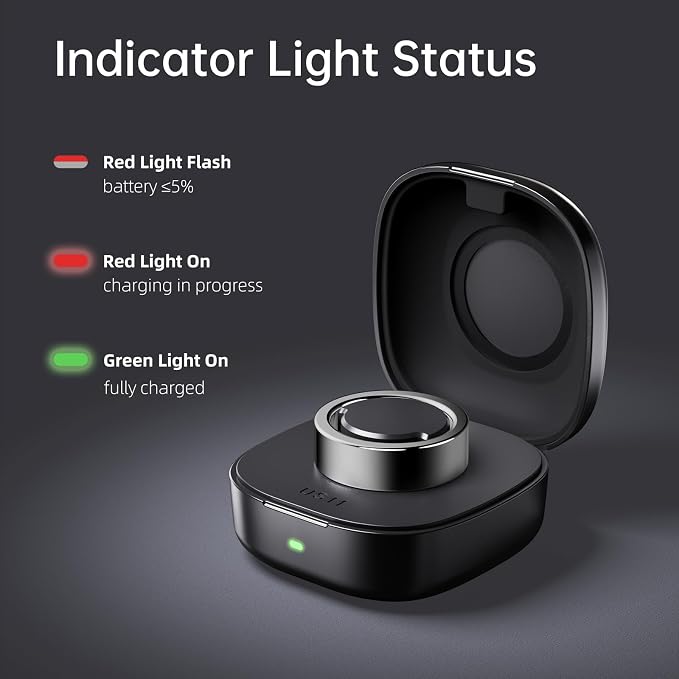 Compatible with Ou-ra Ring Gen3 - Smart Ring Wireless Charger Size 11 600mAh Portable Travel Charging Dock