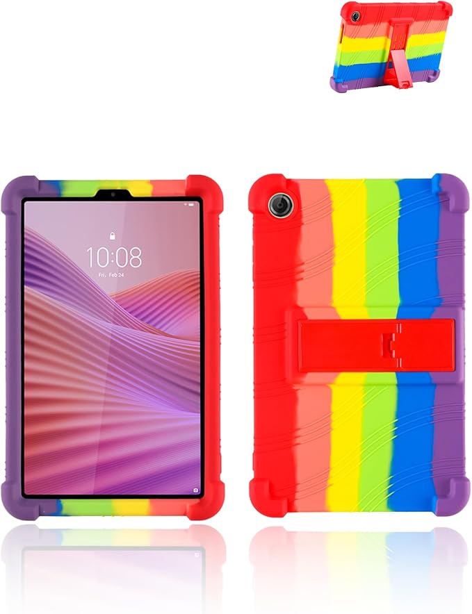 for Lenovo Tab One &amp Nook Reading Tablet Android Tablet8.7 inch Tablets CaseSoft Silicone Adjustable Stand Cover Lightweight Kids FriendlyBlack.