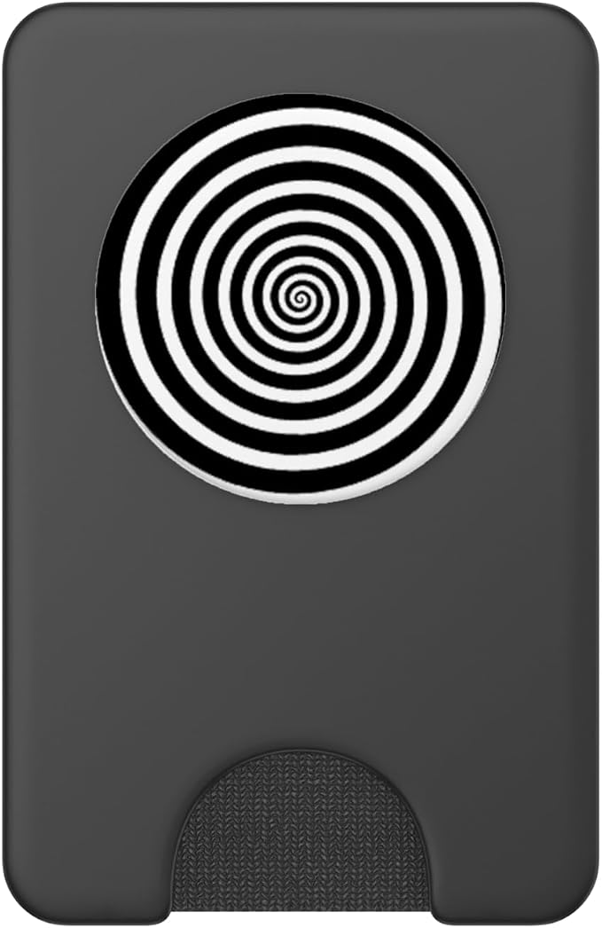Fun Optical Illusion Circle Swirl Design Black and White PopSockets Adhesive PopGrip