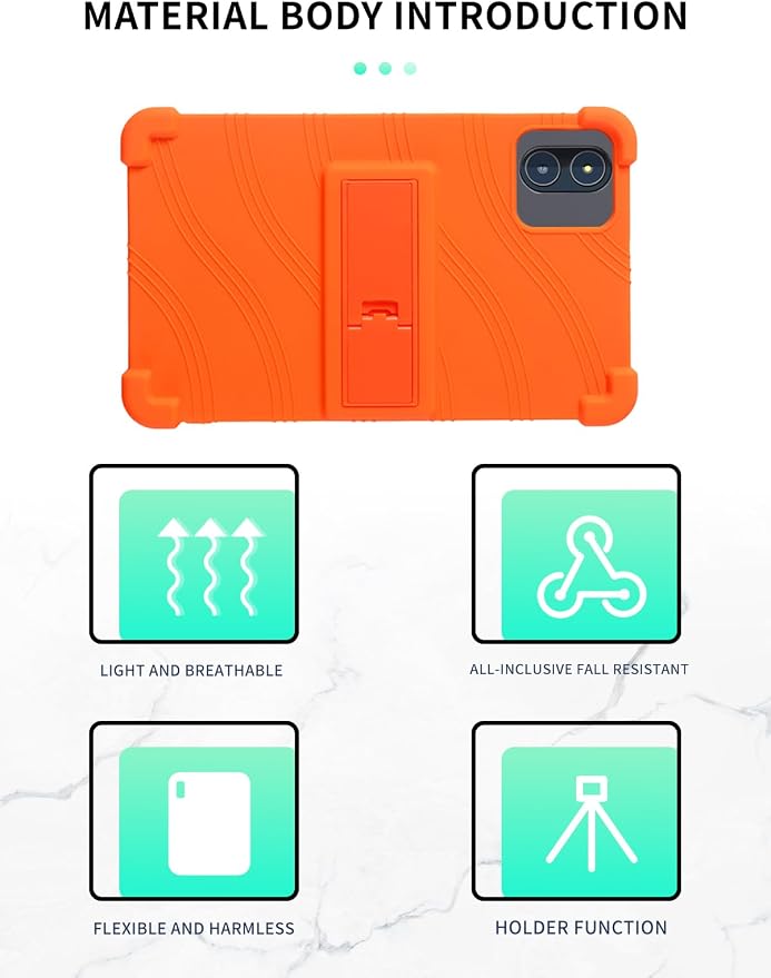 Case for Zuleisy E8A Android 15 Tablet 8.7 inch，WUNIAK Shock Proof Lightweight Stand Rubber Shell Protective CoverKids Friendly Soft Silicone Adjustable Stand CoverBlack