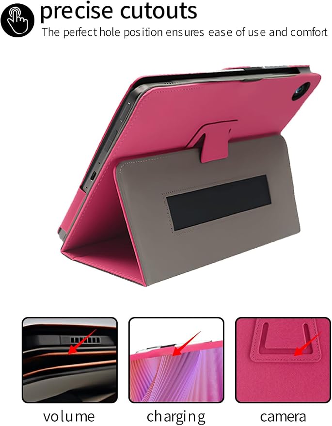 for Lenovo Tab One 8.7 Inch Android Tablet CaseBOVUGAC Folding Stand Protective Cover with Pencil Holder and Wrist StrapFull Protection Premium PUScratch Resistant(Black)