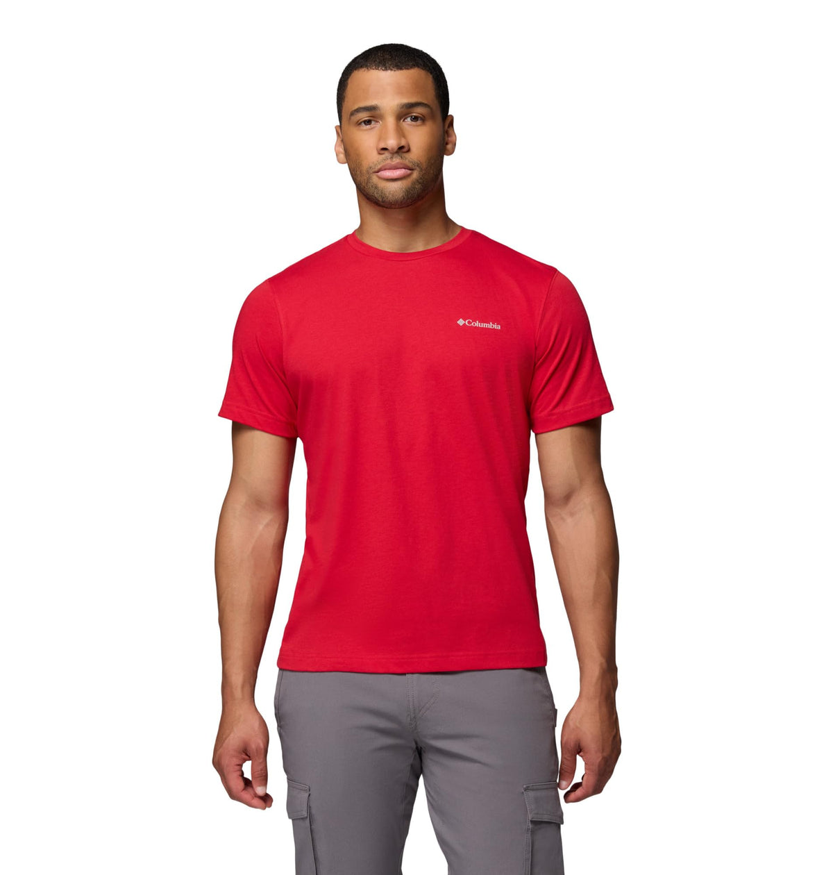 Columbia Mens Thistletown Hills Short Sleeve T-Shirt, Mountain Red, X-Small