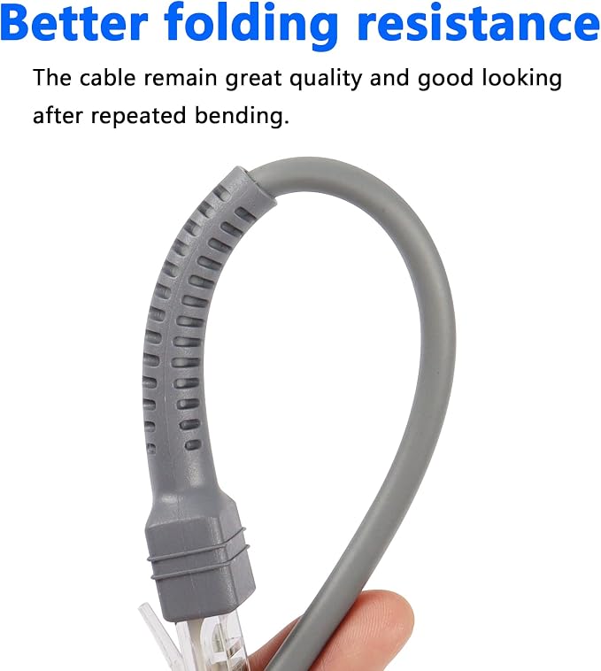 SinLoon Symbol Ls2208 USB to RJ45 Coiled Spiral Extension Cable10ftGrey | Compatible with Barcode Scanner Ls1203 Ls4208 Ls4278 Ds6707 Ds6708