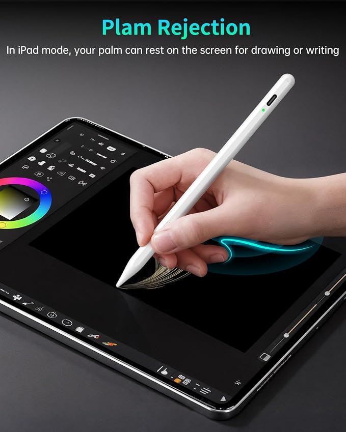 MEKO Universal Stylus Pen for Apple iPhone &amp Android &amp iPad 2X Fast Charge Active Stylus Pencil for All Touch Screen High Sensitivity Capacitive Stylus for Smartphone Apple Watch Tablet-Lihg