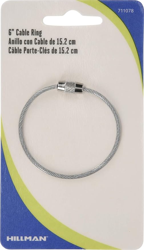 Hillman Cable Ring 6" with Lock, Steel, 1 Pack