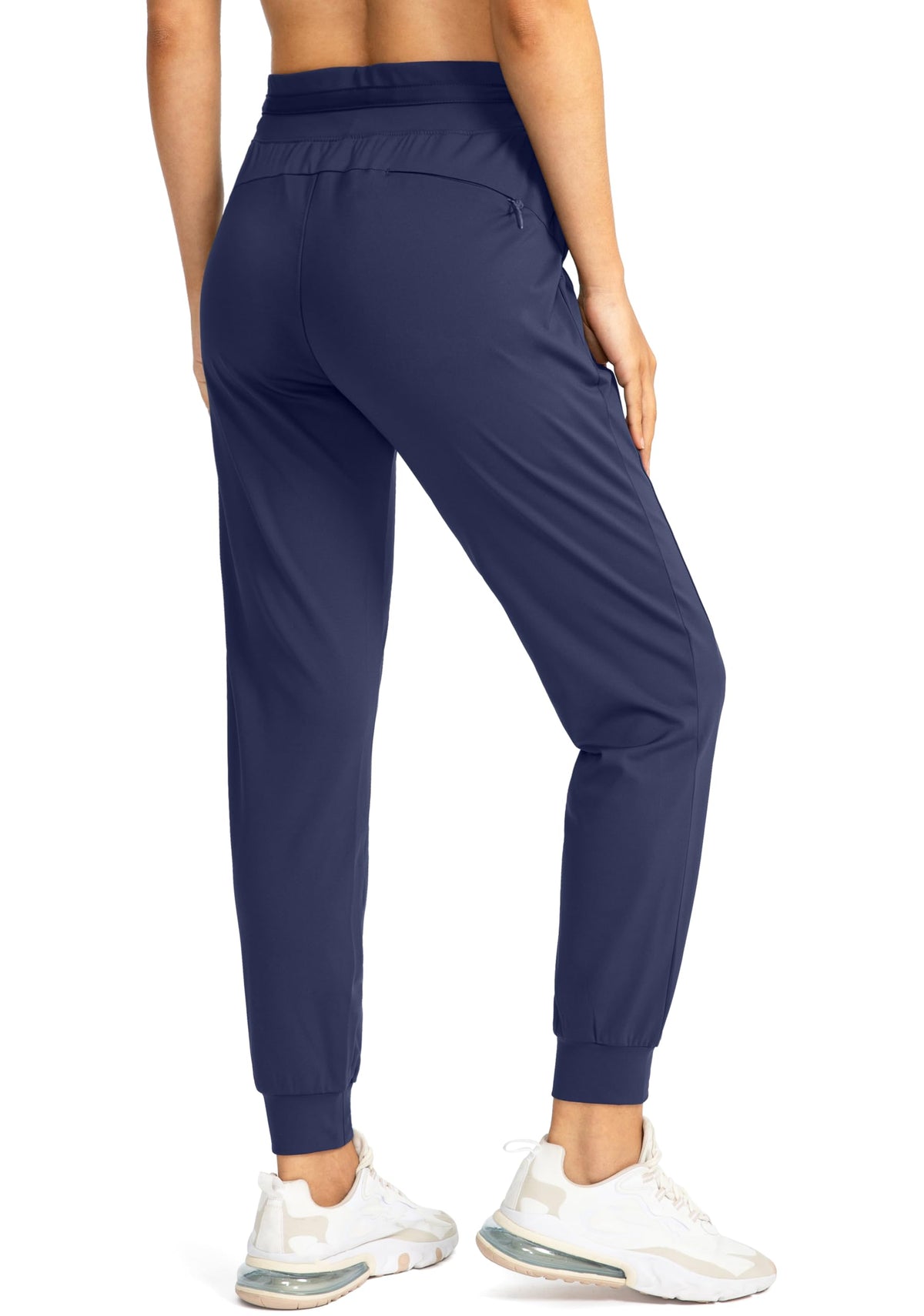G Gradual Women's Joggers Pants with Zipper Pockets High Waisted Athletic Tapered Sweatpants for Women Workout Lounge (Navy, Medium)