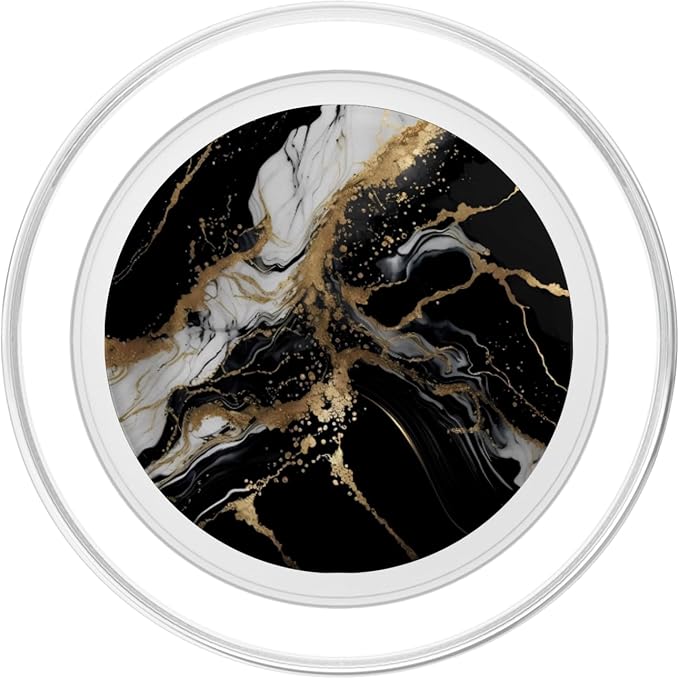 Marble-like Black and White and Gold Colors Pattern PopSockets Adhesive PopGrip