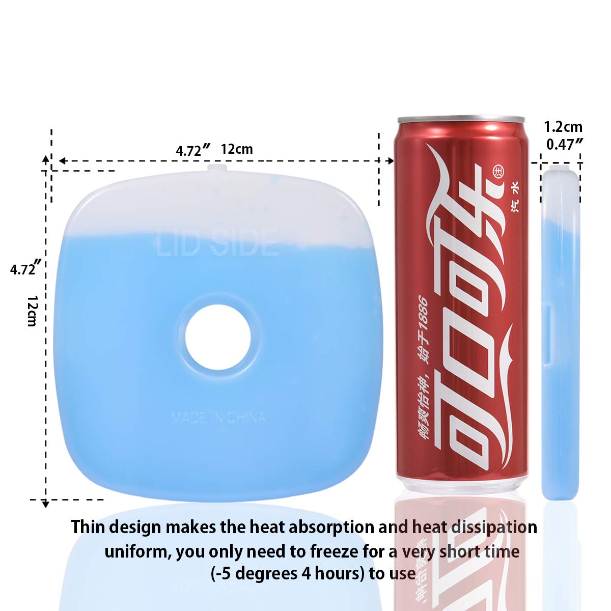 Cold Ice Pack Brick Reusable Long Lasting Cool Slim Thin Freezer Pack Cooler for Lunch Boxes Bag