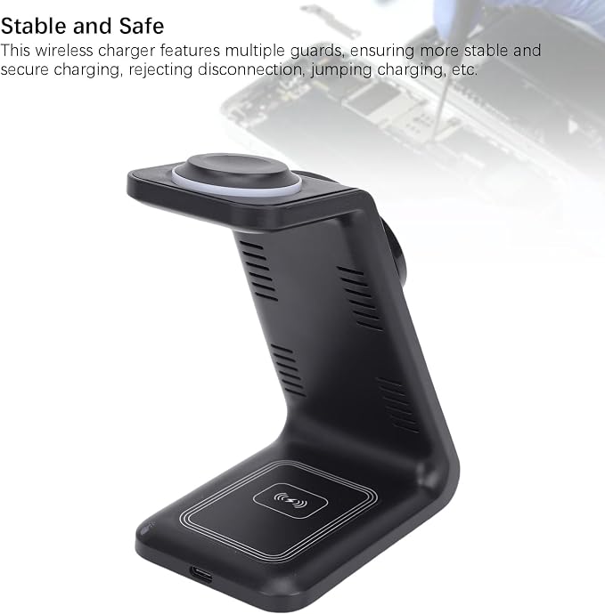 3 in 1 Magnetic Wireless Charging Station15W Fast Charger for Phones with 360 Adjustable Stand Multiple Protections