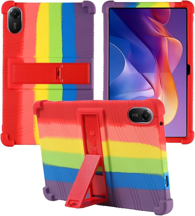 for Xiaomi Redmi Pad 2 Tablet 11 inch Tablet CaseBOVUGAC Soft Silicone Adjustable Stand Shockproof Kids Friendly for Redmi Pad 2 11 Tablet(Black)