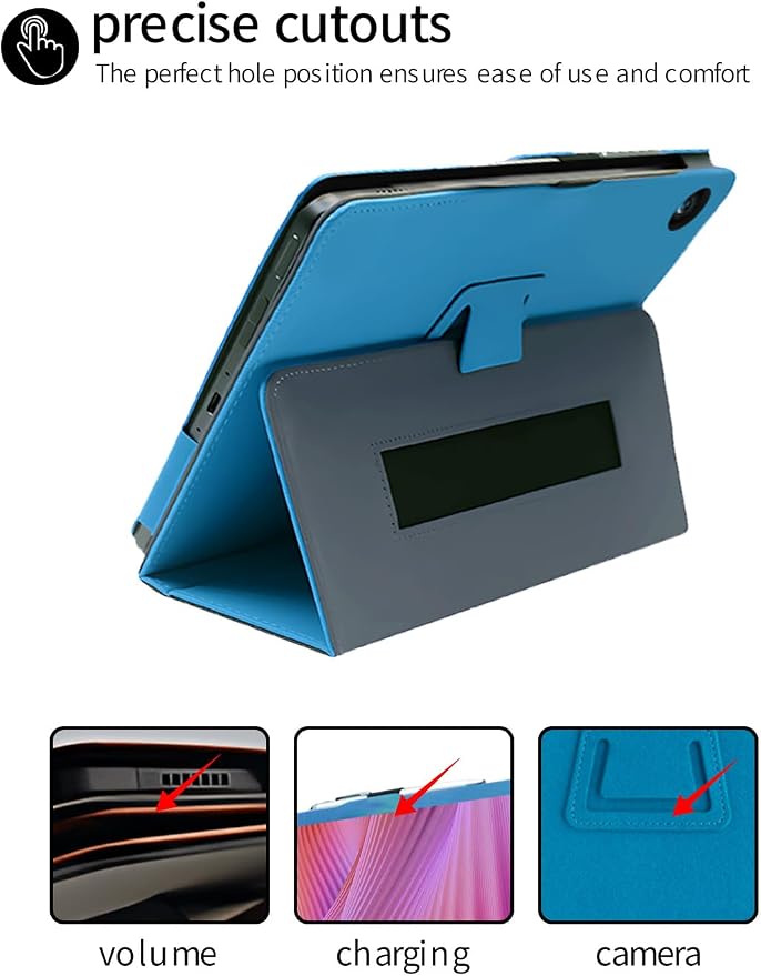for Lenovo Tab One 8.7 Inch Android Tablet CaseBOVUGAC Folding Stand Protective Cover with Pencil Holder and Wrist StrapFull Protection Premium PUScratch Resistant(Black)