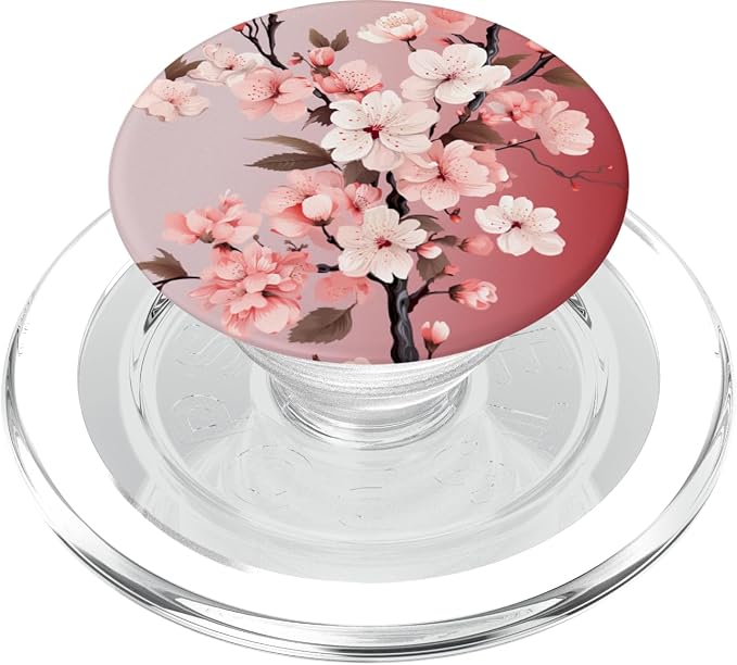 Floral Sakura Flower Lover Pink Cherry Blossom PopSockets PopGrip for MagSafe