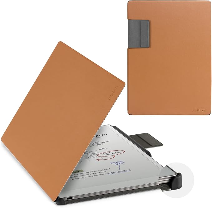 CoBak Premium Magnetic Case for Remarkable Paper Pro 2024 Released 11.8 inch PU Leather Smart Auto Sleep/Wake Book Folio Cover with Corner Protection and Pen Holder Strap Coffee Brown