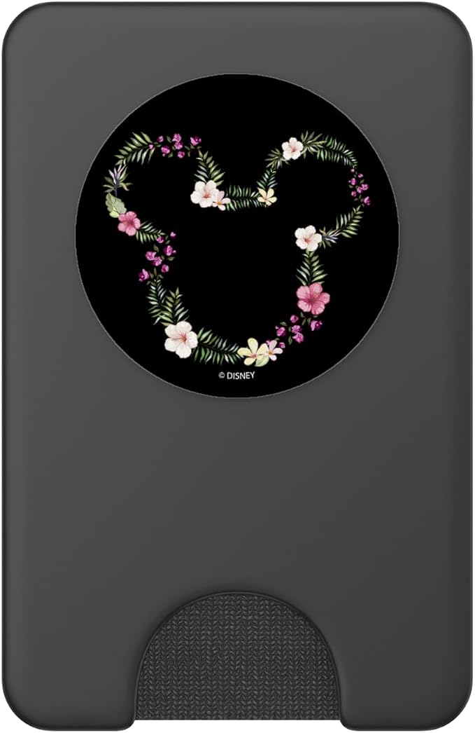 Disney Mickey &amp Friends Mickey Hawaiian Floral Outline Ears PopSockets Swappable PopGrip