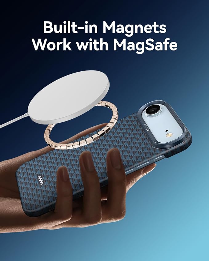 RAPTIC Aramid Fiber Case for iPhone 16 Pro Compatible with MagSafe Non-Slip &amp Slim 600D Aramid Fiber [Military Grade Drop Tested] Anti-Scratch Shockproof Protective Case 6.3 inch Black